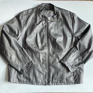Y2K Silver Leather Jacket